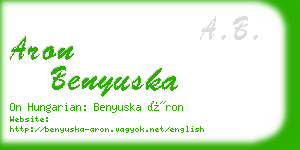 aron benyuska business card